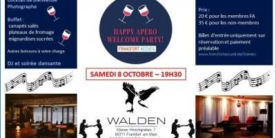 Welcome Party le 8 octobre Welcome Party le 8 octobre